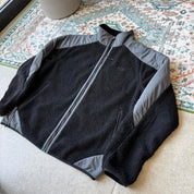 Oakley fleece jacket in cream with embroidered spellout logo and soft sherpa texture.