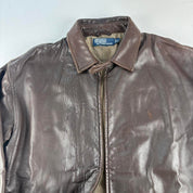 Polo Ralph Lauren Early 2000s Leather Brown Harrington Jacket L
