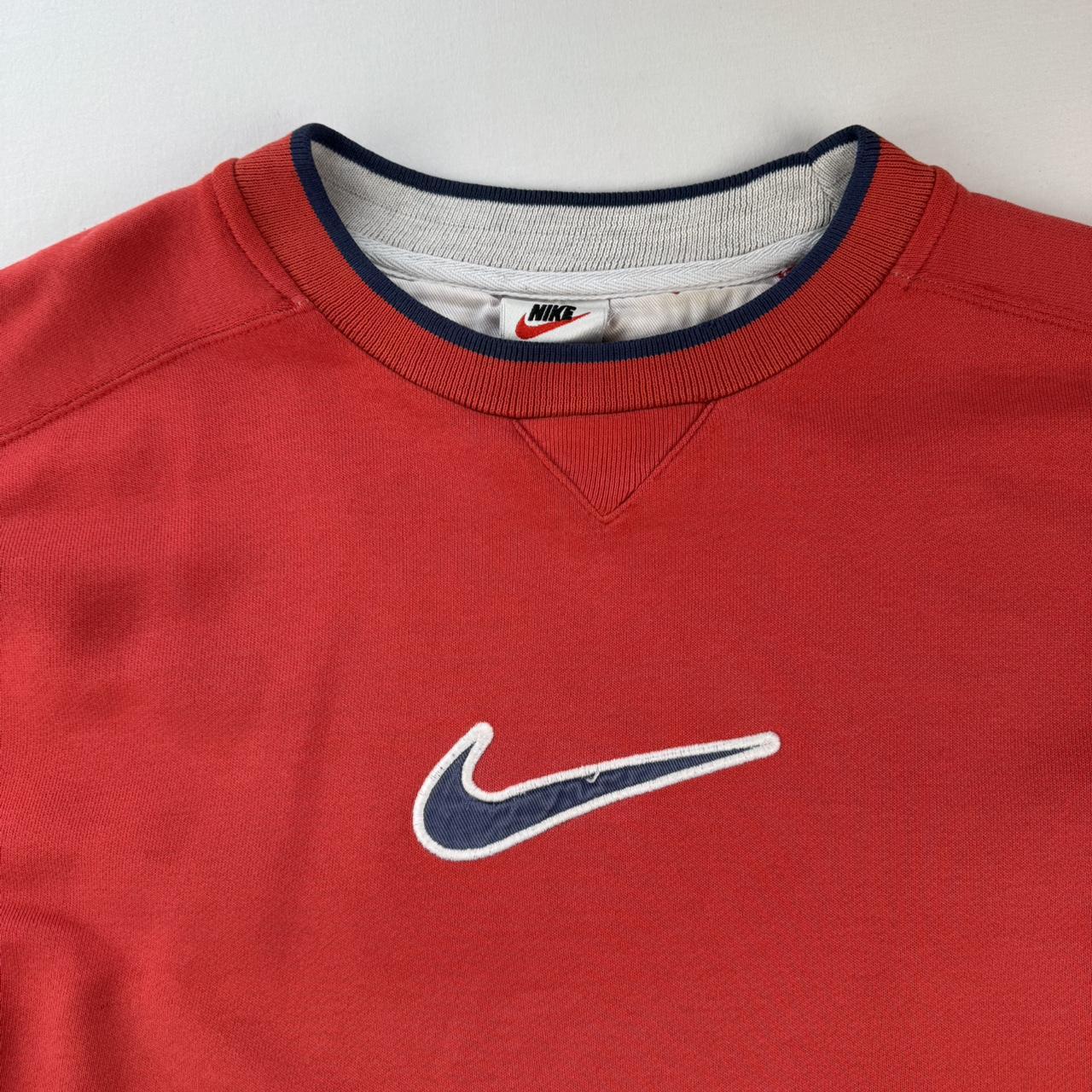 1990s Oversized Centre Swoosh Embroidered Sweatshirt S