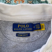 Polo Ralph Lauren grey rugby polo shirt with embroidered logo and classic collar.
