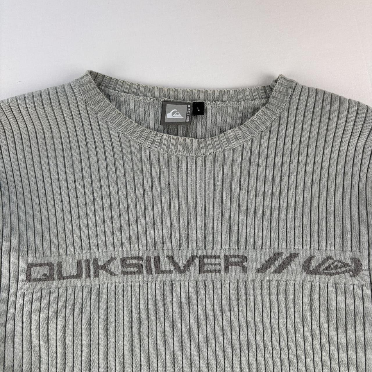 Light Blue Womens Ribbed 1990s Quiksilver Knitwear L