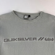 Light Blue Womens Ribbed 1990s Quiksilver Knitwear L