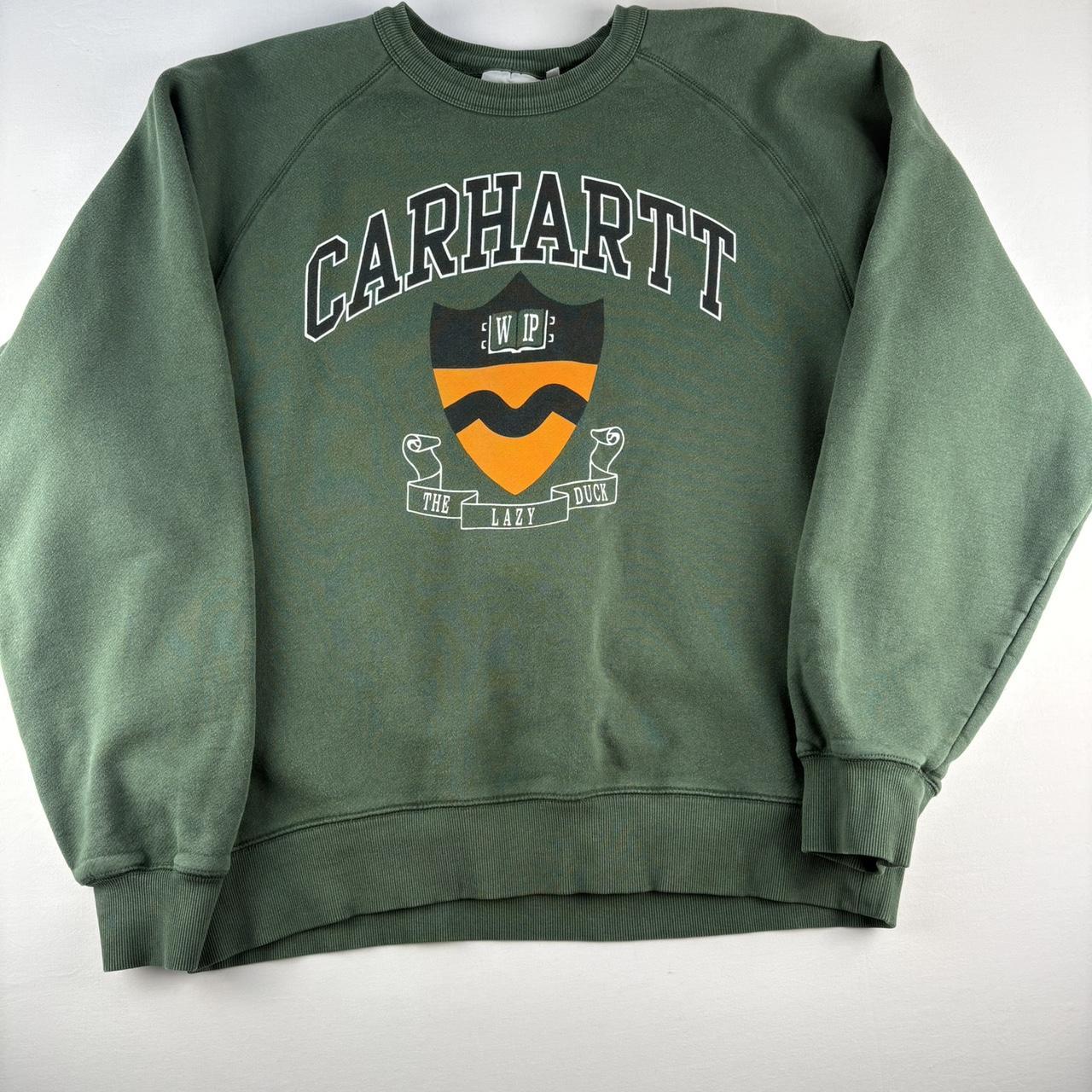 Carhartt WIP Green Spellout Oversized Crewneck M