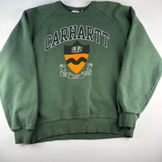 Carhartt WIP Green Spellout Oversized Crewneck M