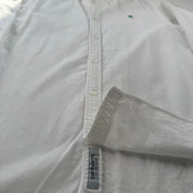 White and Green Carhartt WIP Long Sleeve Madison Corduroy Button Down Shirt L