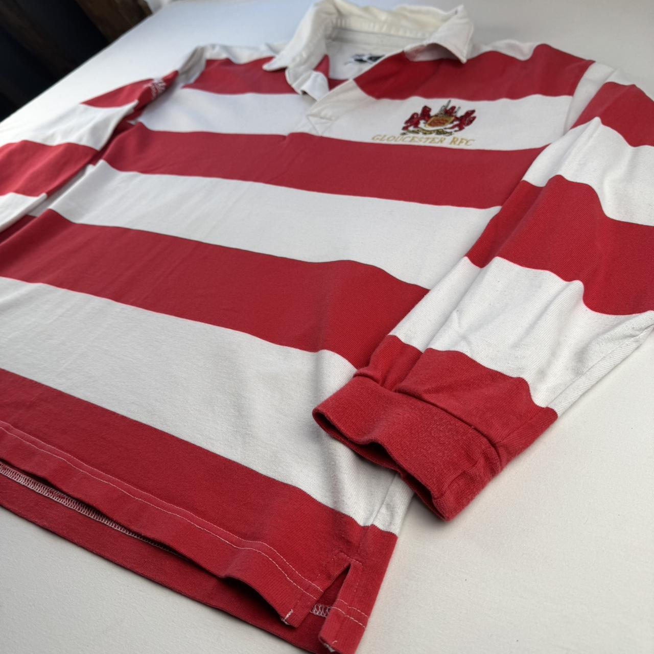 Rare Vintage Cotton Traders Gloucester Rugby Striped Long Sleeve Rugby Polo Shirt XL