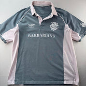 Salmon Pink Sky Blue Cotton Traders Barbarians Rugby Polo Shirt XL