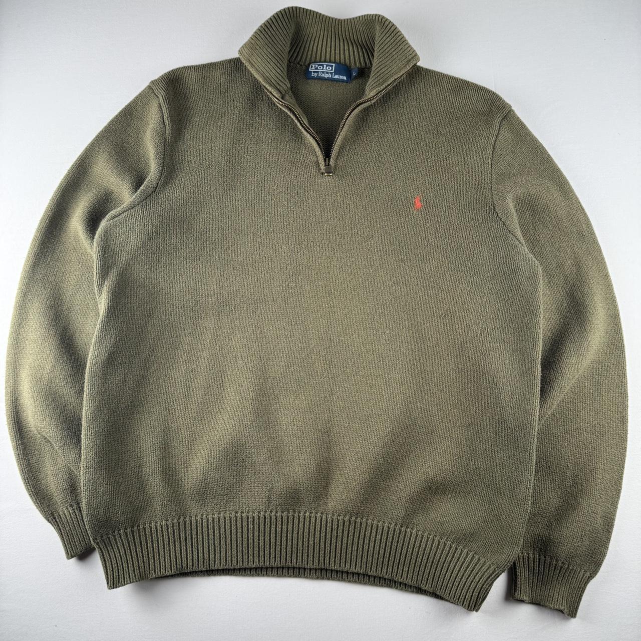 Polo Ralph Lauren Embroidered Pony Khaki Quarter Zip Fleece S