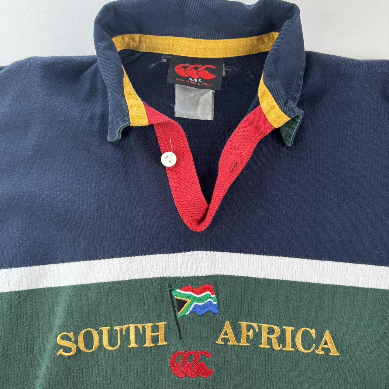 Canterbury 1990s Spellout South Africa Rugby Polo Shirt S