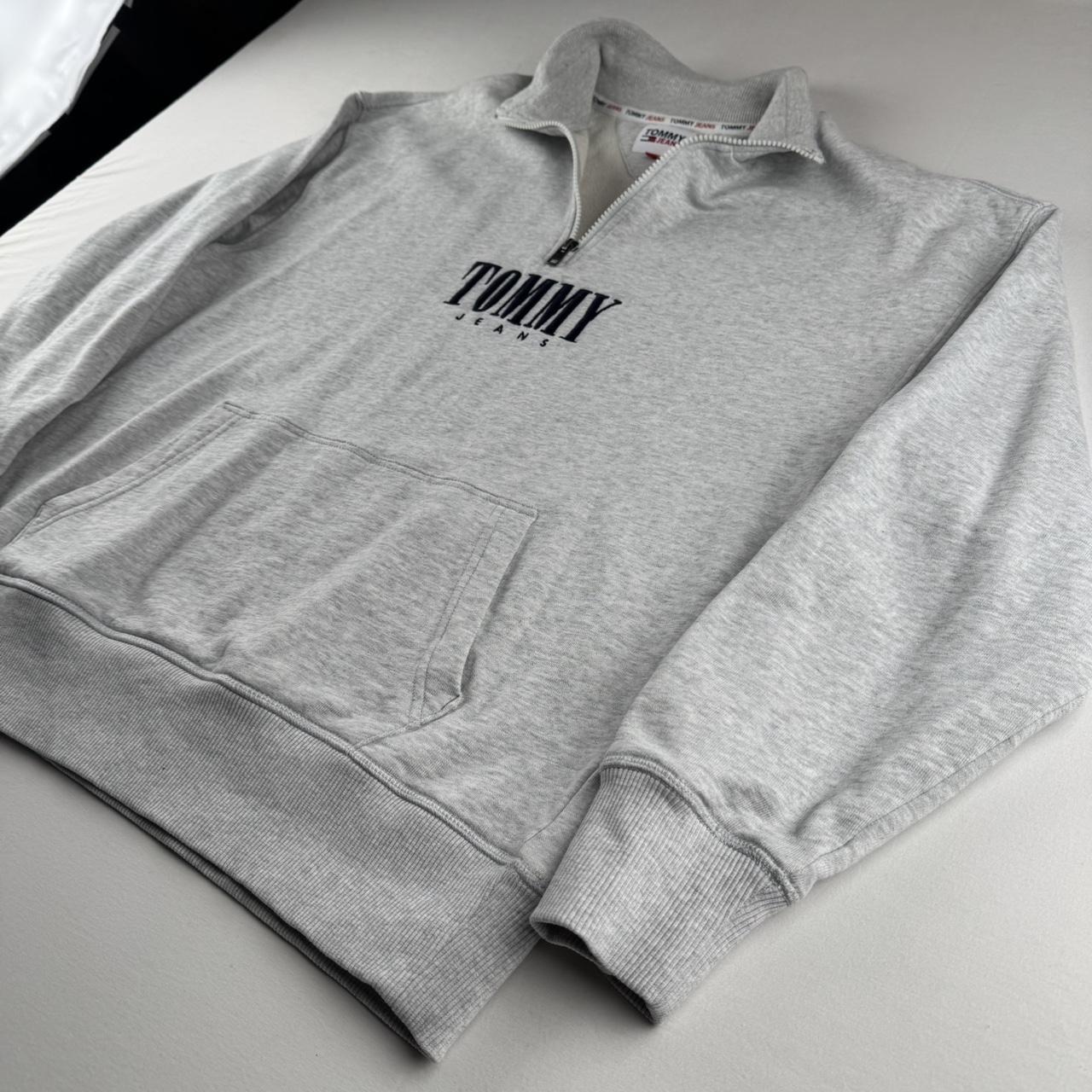 Tommy Jeans Embroidered Centre Spellout Half Zip Jumper L