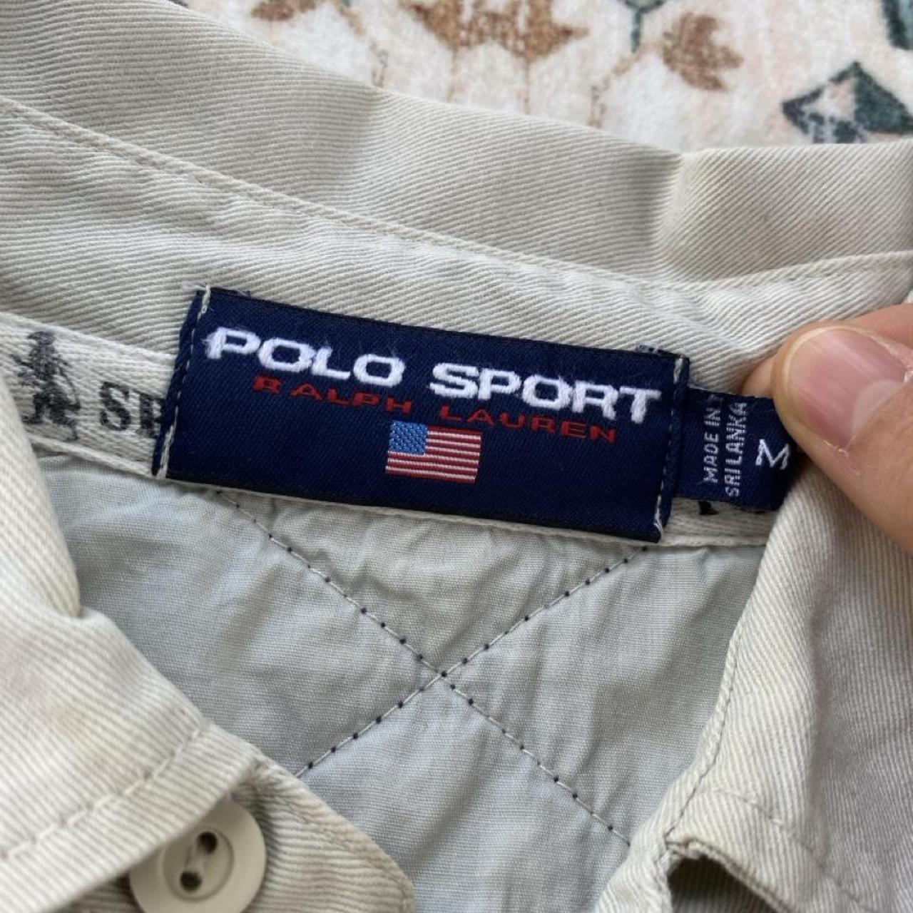 Polo Ralph Lauren oversized navy and burgundy striped rugby polo with embroidered logo.