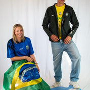 1990s Nike Team Brazil Grey Tracksuit Top M