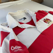 Rare Vintage Cotton Traders Gloucester Rugby Striped Long Sleeve Rugby Polo Shirt XL