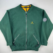2000s Green Timberland Embroidered Full Zip Fleece Jacket M