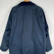 Barbour blue lightweight jacket with logo, relaxed fit, and classic design.