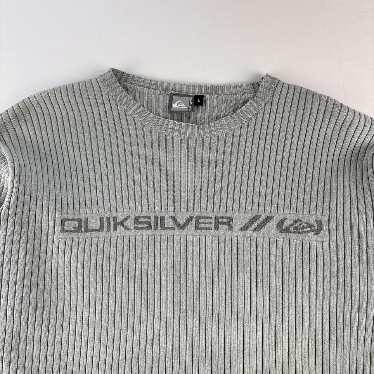 Light Blue Womens Ribbed 1990s Quiksilver Knitwear L