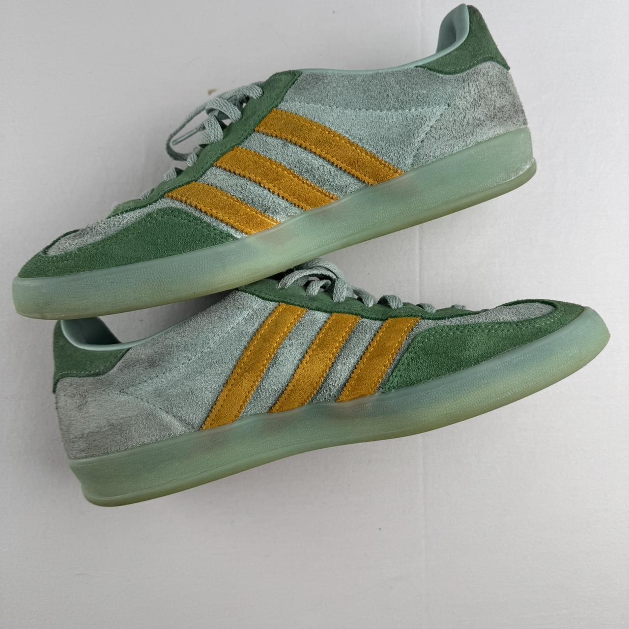 Green Adidas Gazelles UK8