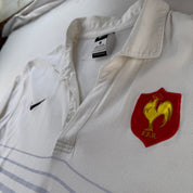 2009 Embroidered France Rugby Striped Rugby Polo L