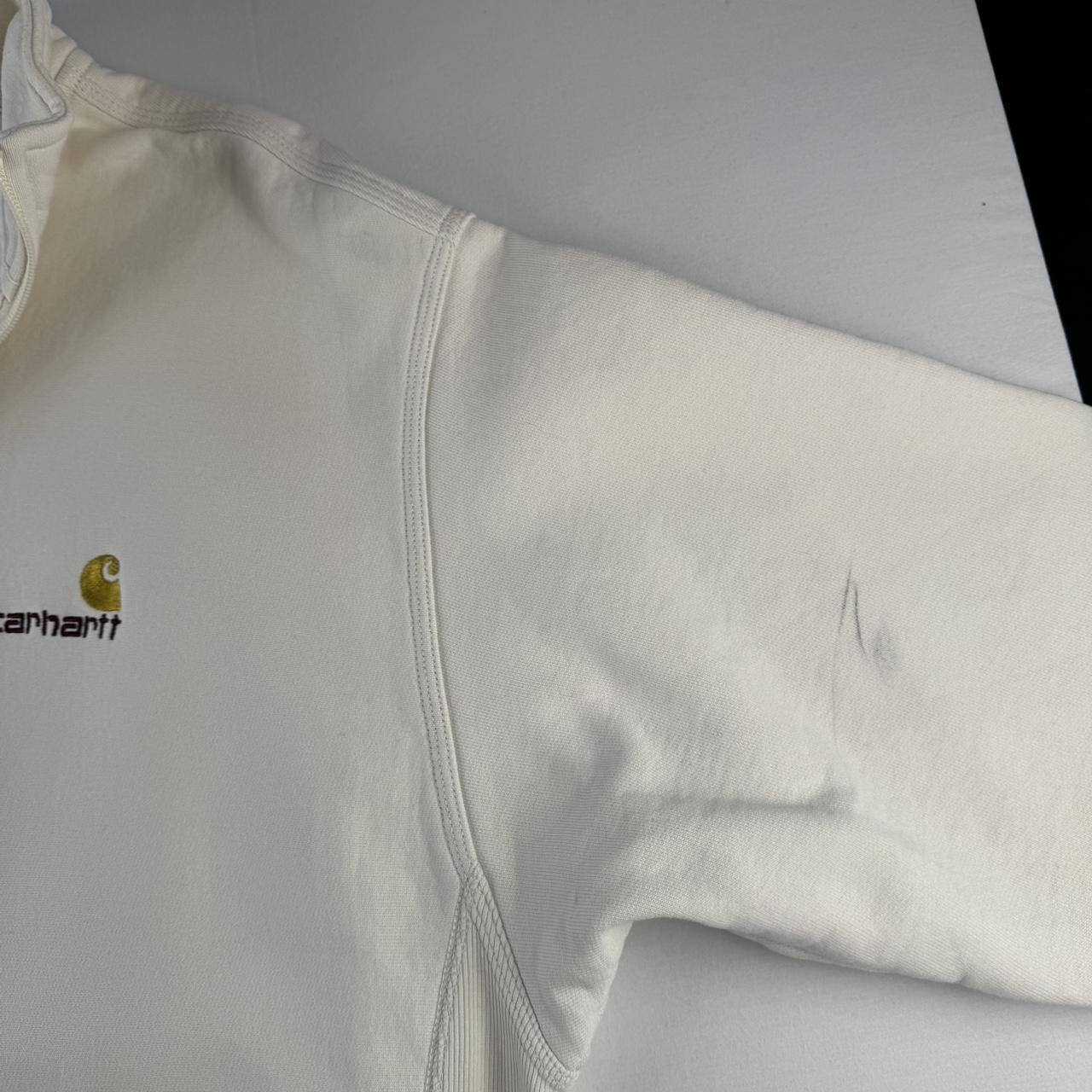 Carhartt WIP Embroidered Cream Quarter Zip Jumper XL