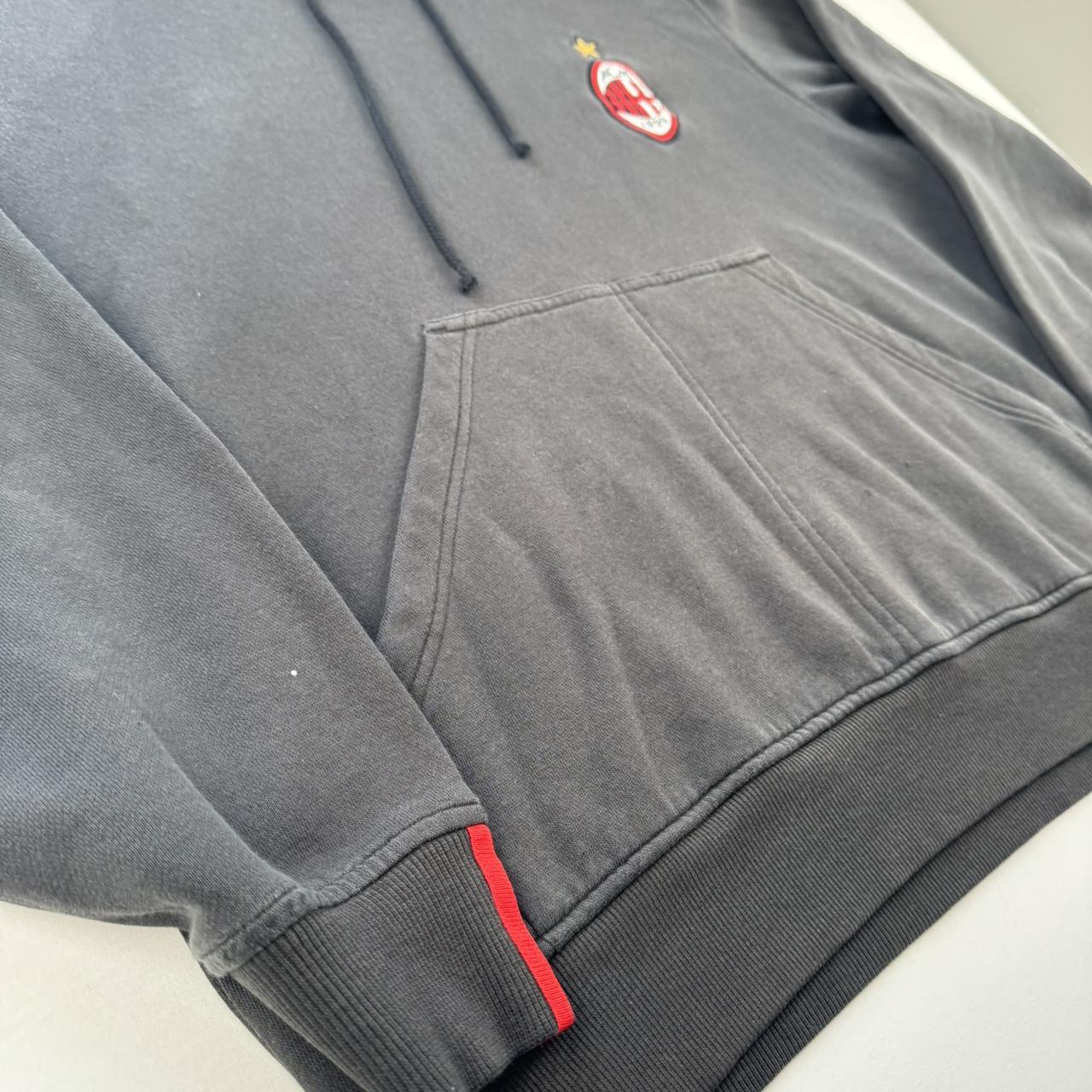 Mens AC Milan Adidas Embroidered Oversized Hoodie L