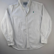 Carhartt WIP White and Green Corduroy Button Down Shirt L