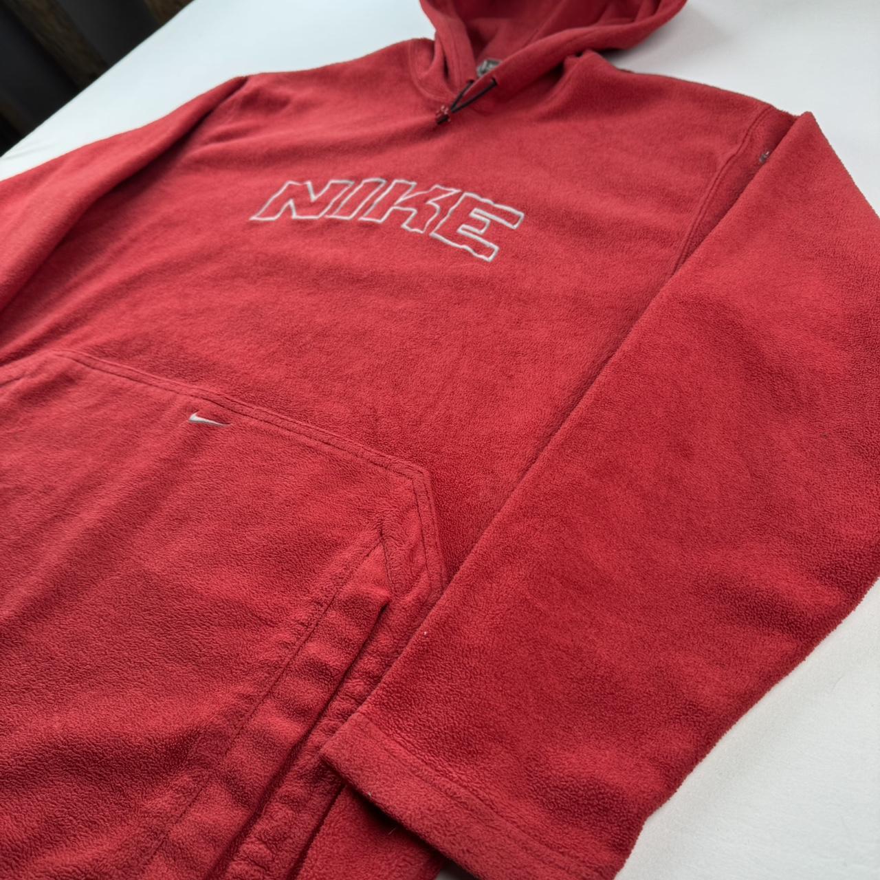 2000s Nike Embroidered Spellout Centre Swoosh Fleece Hoodie L