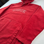 2000s Nike Embroidered Spellout Centre Swoosh Fleece Hoodie L