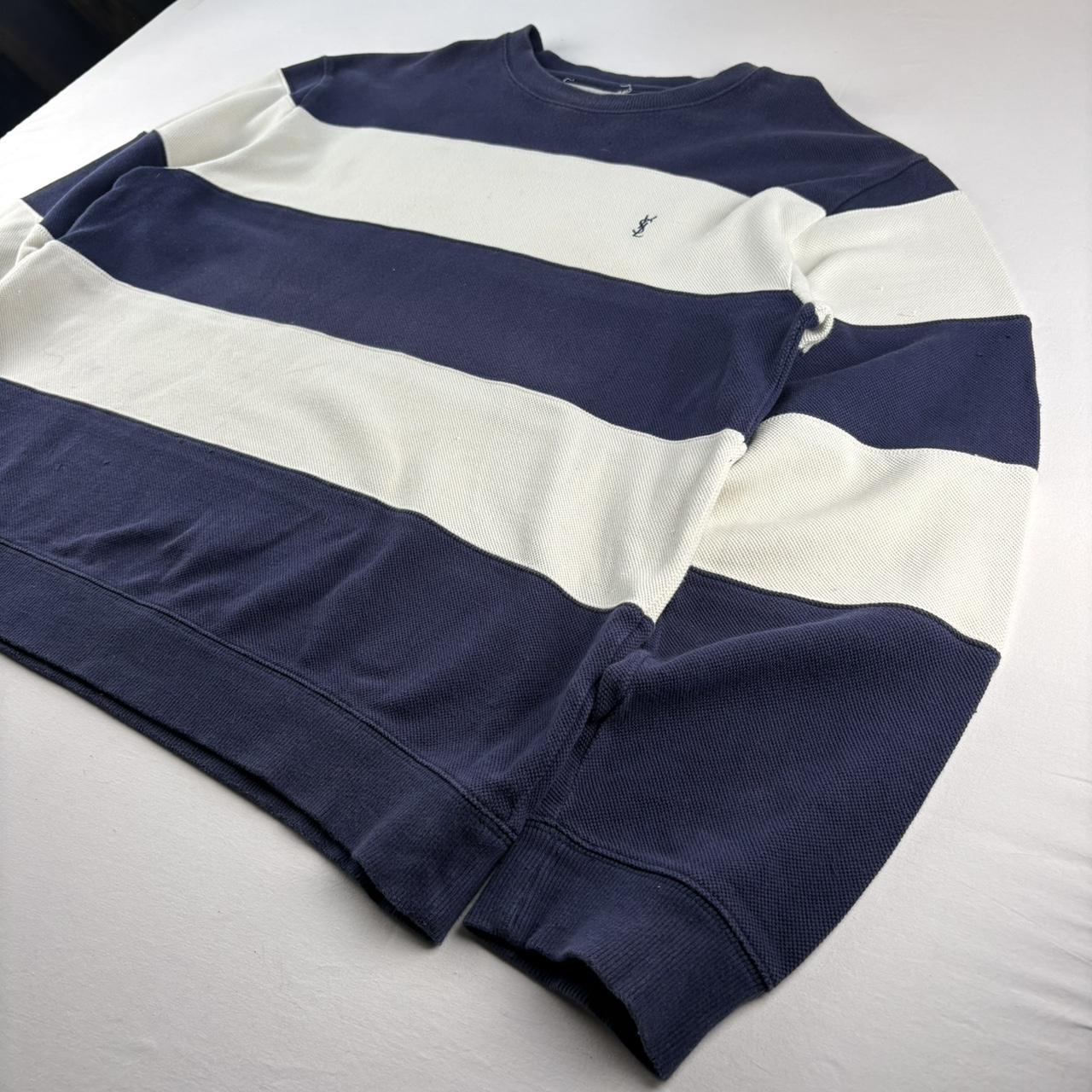 Yves Saint Laurent Striped Cotton Crewneck L