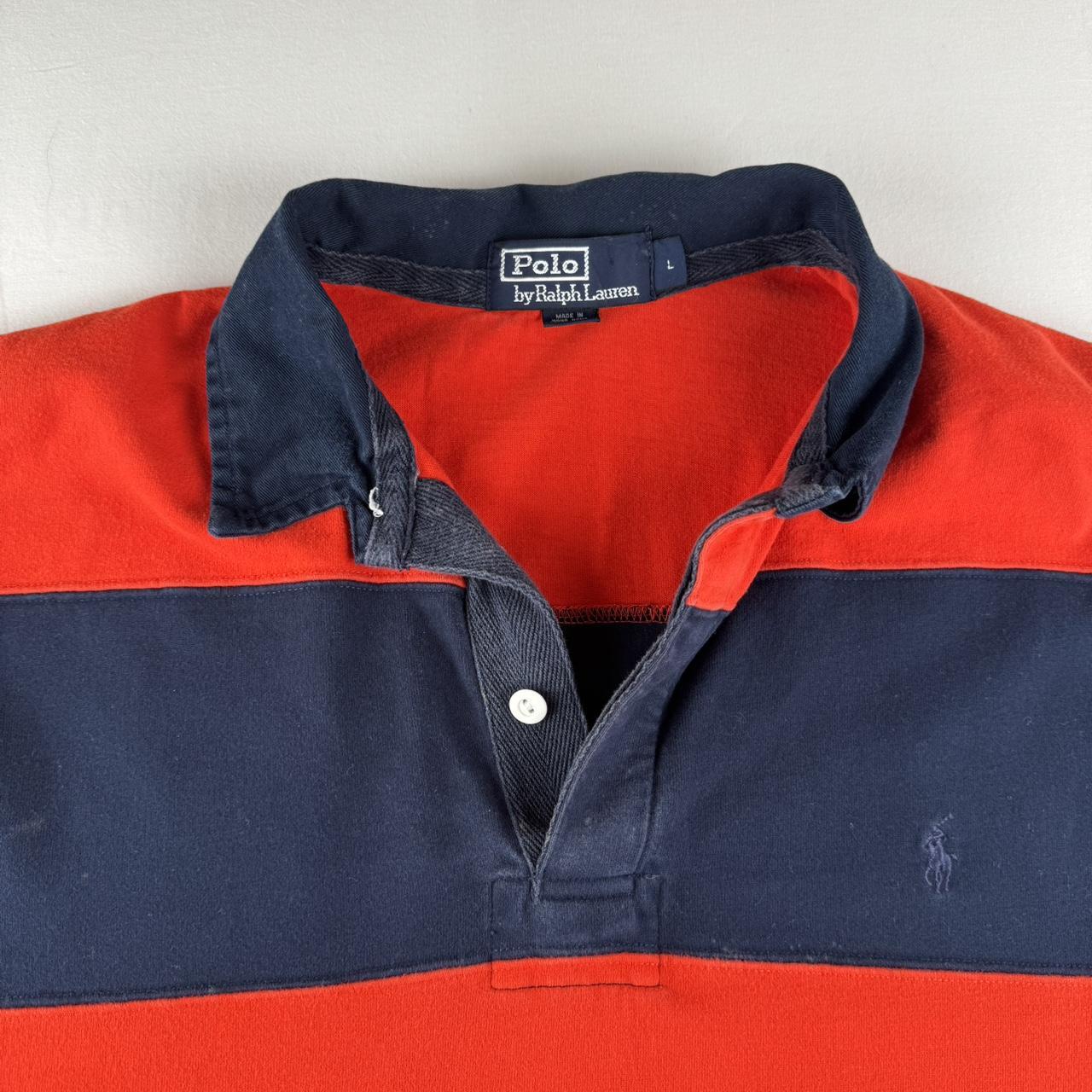 Polo Ralph Lauren Striped Embroidered Pony Rugby Polo Shirt L