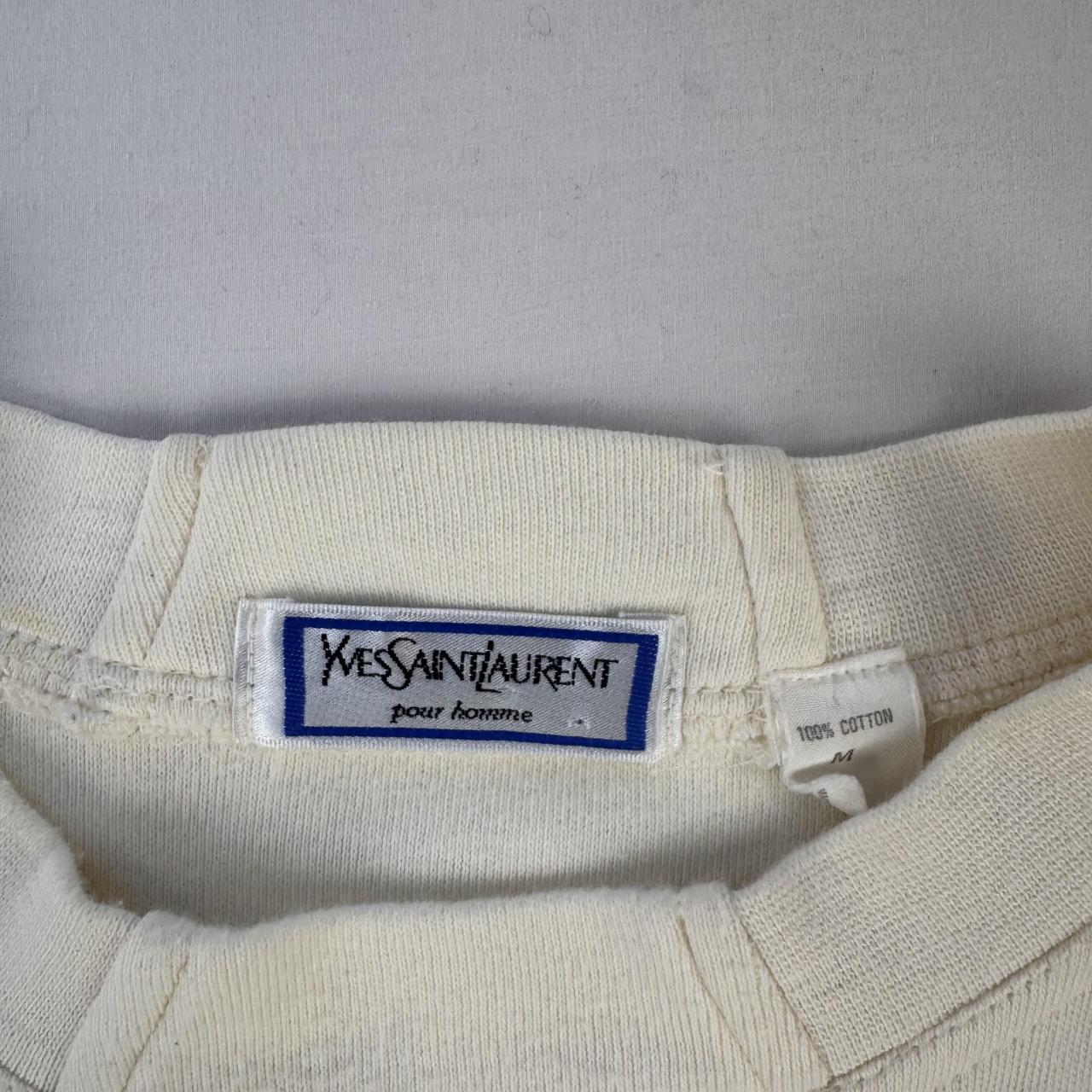 Yves Saint Laurent Crewneck Sweatshirt in White Size M