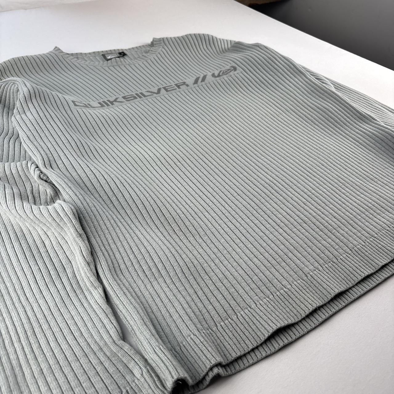 Light Blue Womens Ribbed 1990s Quiksilver Knitwear L