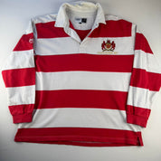 Rare Vintage Cotton Traders Gloucester Rugby Striped Long Sleeve Rugby Polo Shirt XL