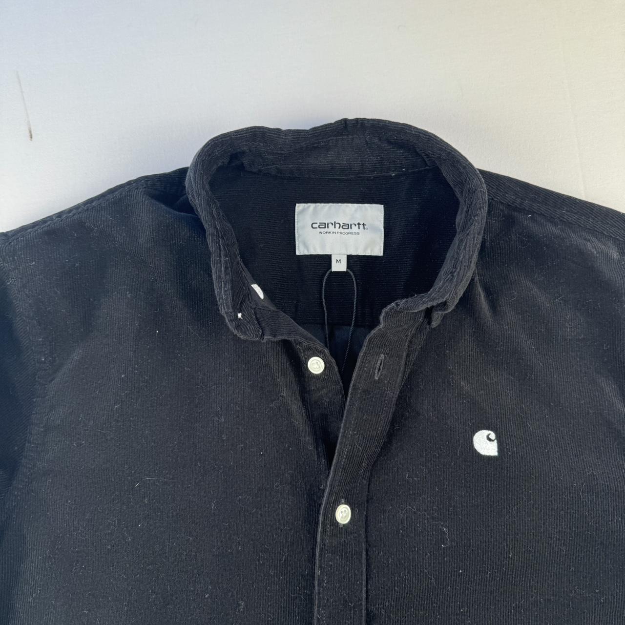 Black Carhartt WIP Long Sleeve Madison Corduroy Button Down Shirt M