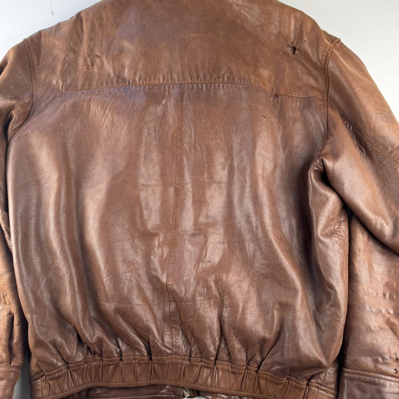 Distressed 2000s Polo Ralph Lauren Leather Jacket L