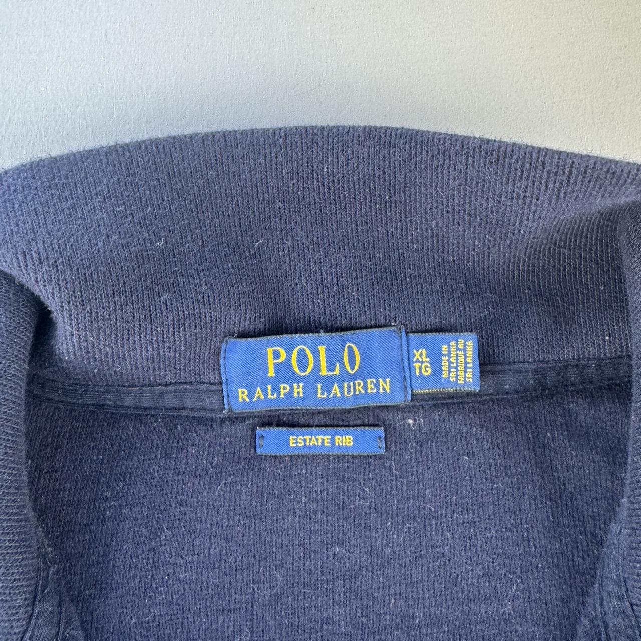 Polo Ralph Lauren Estate Rib Navy Quarter Zip Jumper XL