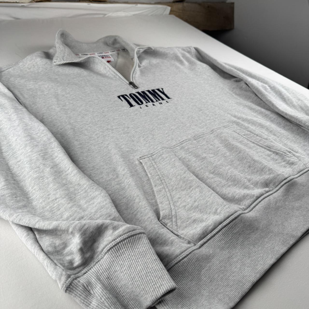 Tommy Jeans Embroidered Centre Spellout Half Zip Jumper L
