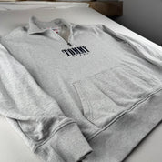 Tommy Jeans Embroidered Centre Spellout Half Zip Jumper L