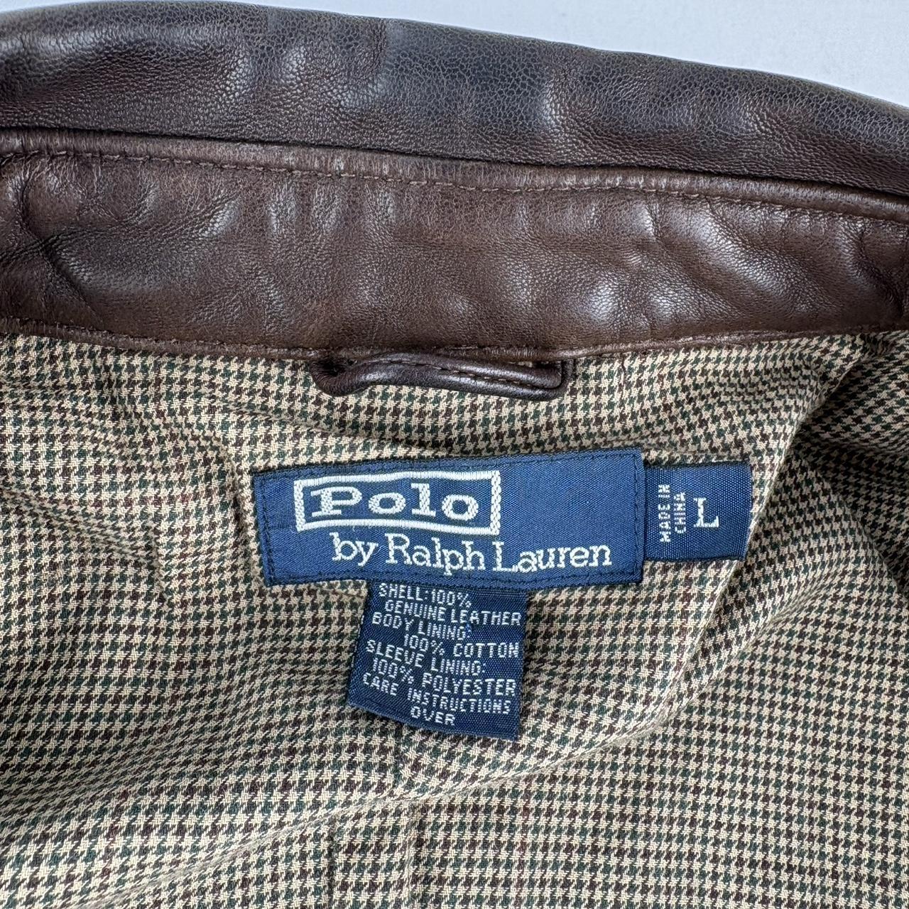 Polo Ralph Lauren Early 2000s Leather Brown Harrington Jacket L