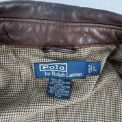 Polo Ralph Lauren Early 2000s Leather Brown Harrington Jacket L