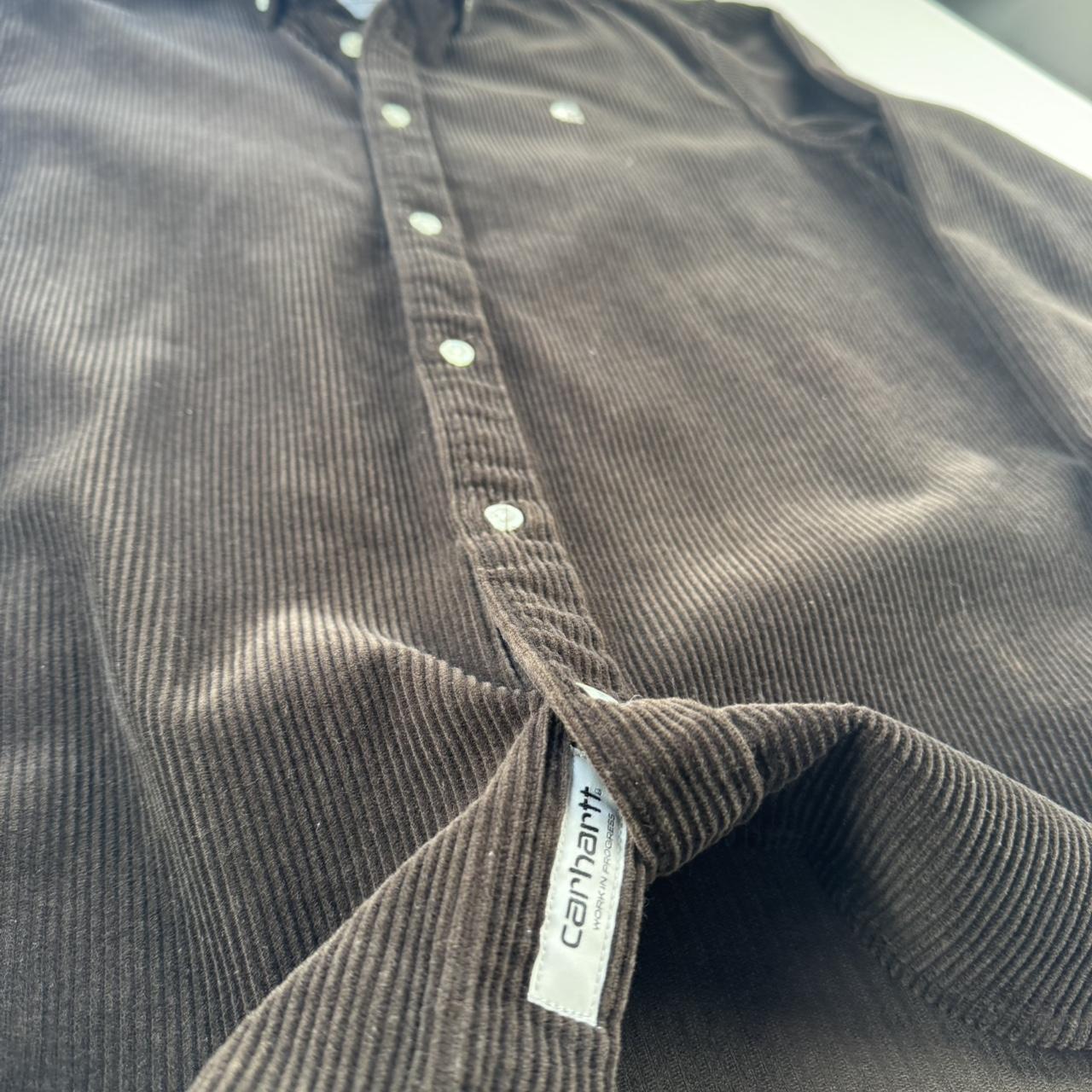 Brown Carhartt WIP Long Sleeve Madison Corduroy Button Down Shirt Small