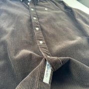 Brown Carhartt WIP Long Sleeve Madison Corduroy Button Down Shirt Small