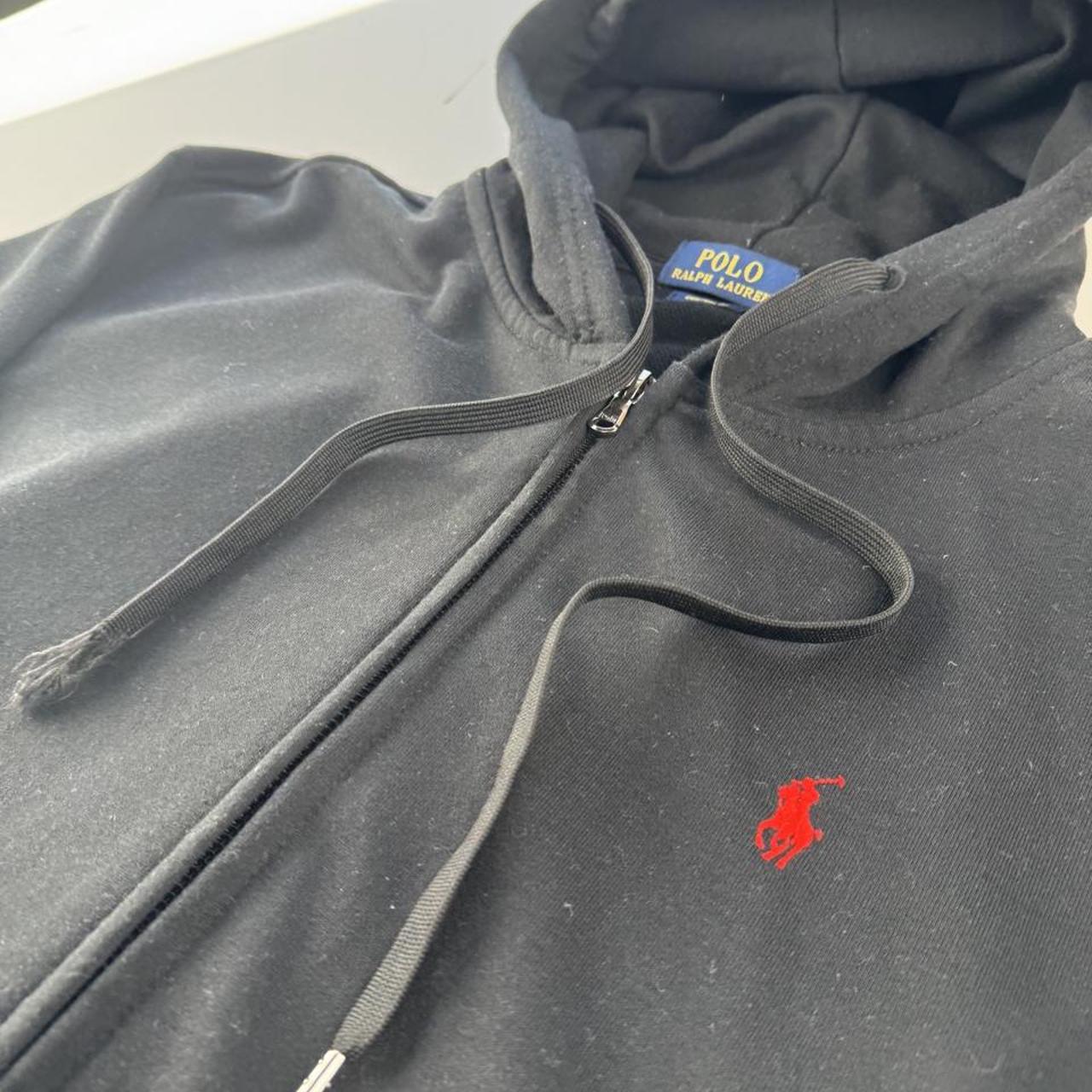 Polo Ralph Lauren Black and Red Full Zip Hoodie L