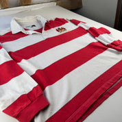 Rare Vintage Cotton Traders Gloucester Rugby Striped Long Sleeve Rugby Polo Shirt XL