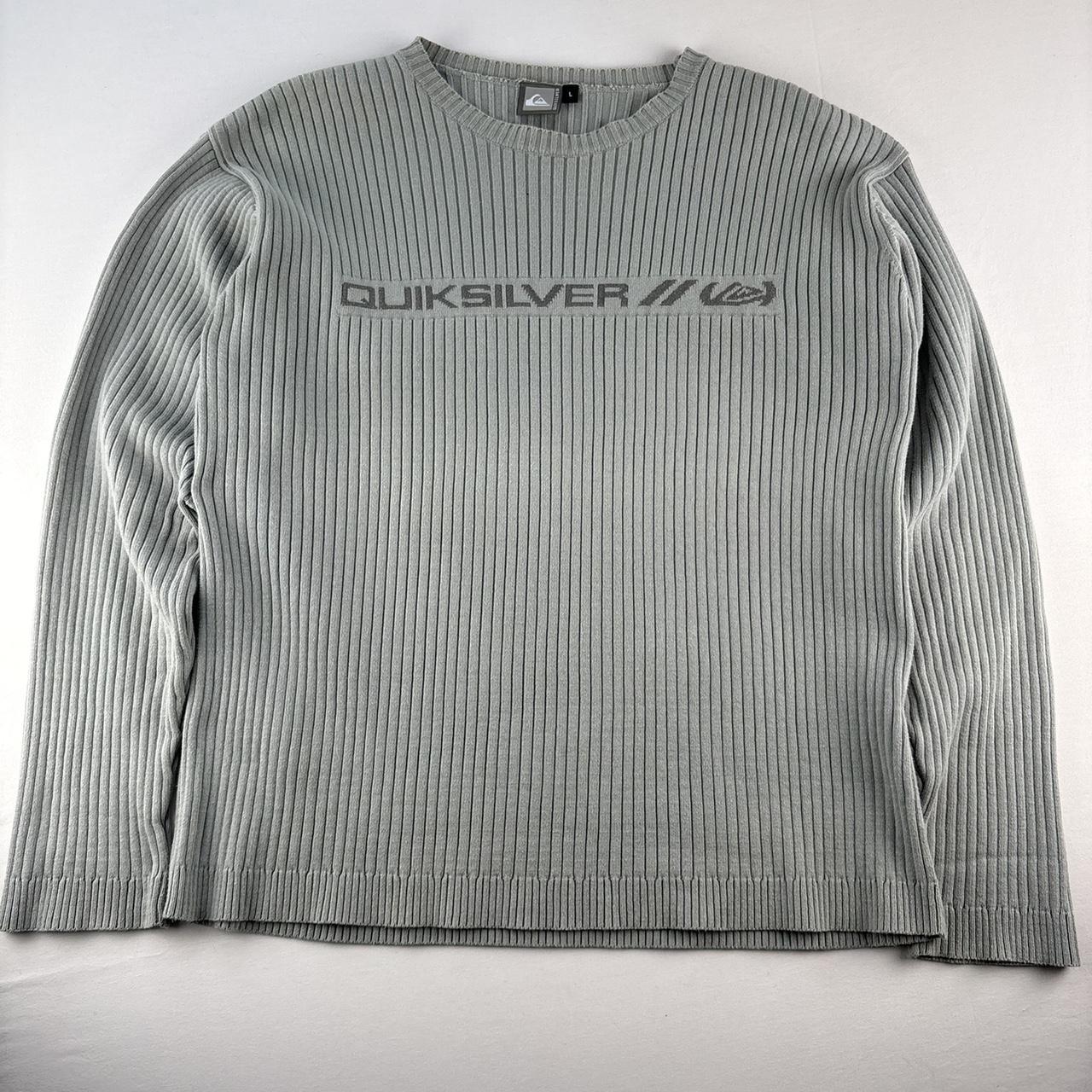 Light Blue Womens Ribbed 1990s Quiksilver Knitwear L