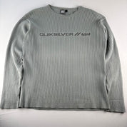 Light Blue Womens Ribbed 1990s Quiksilver Knitwear L