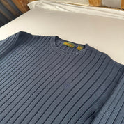 Navy Timberland Embroidered Heavyweight Knitted Sweatshirt M