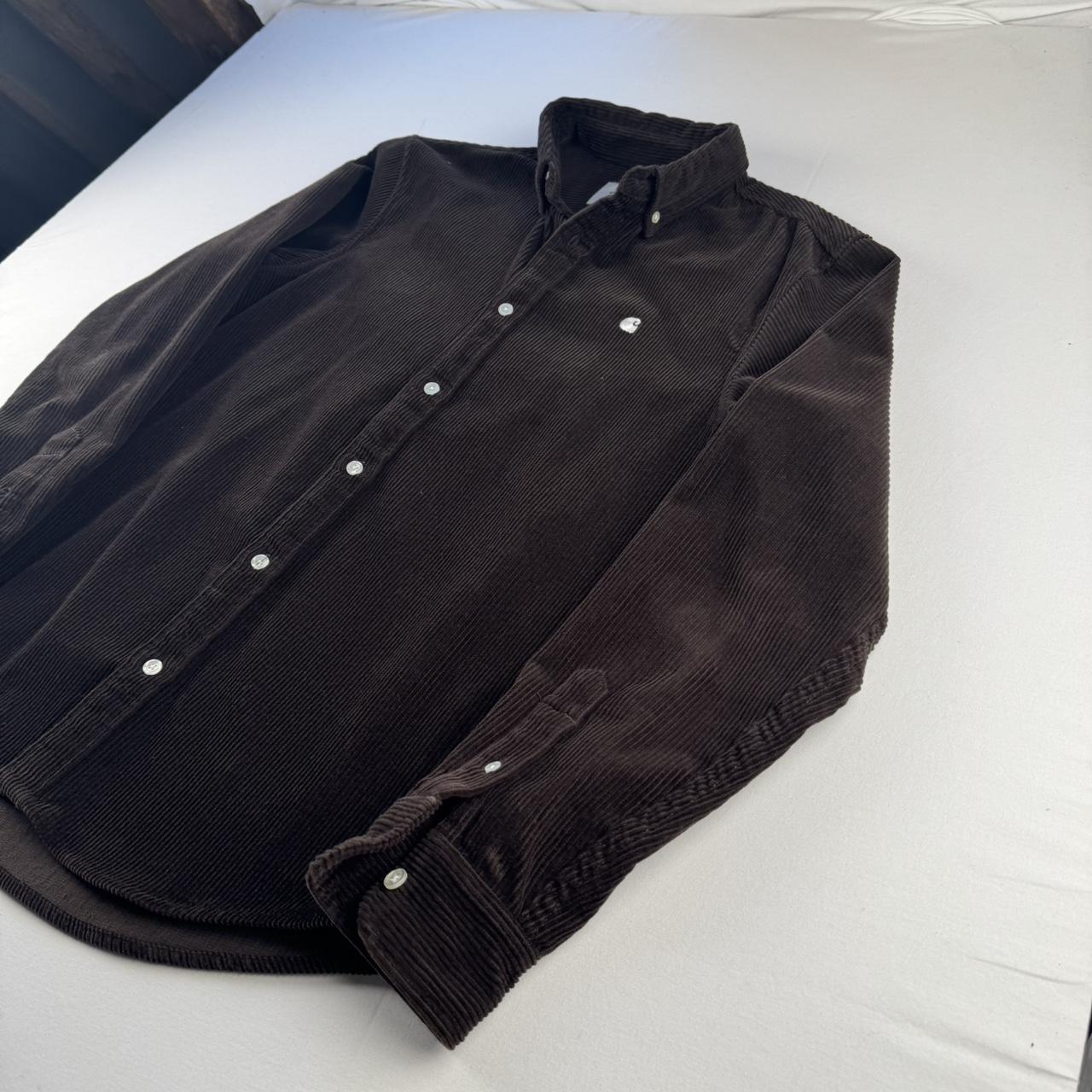 Brown Carhartt WIP Long Sleeve Madison Corduroy Button Down Shirt Small