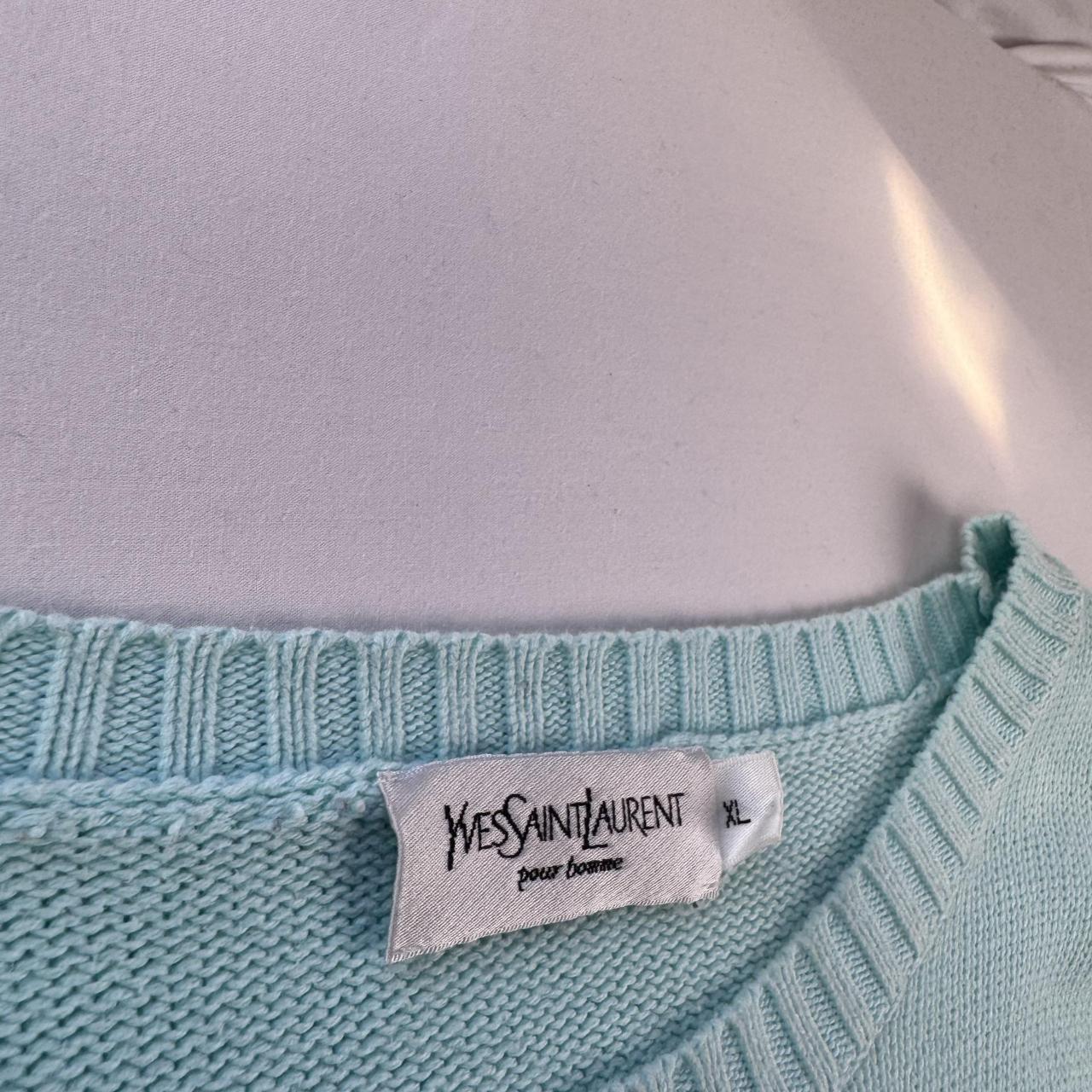 Yves Saint Laurent Crewneck Knit Sweater in Blue Size XL