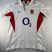 Nike 2003 Embroidered England Rugby Short Sleeve Rugby Polo L