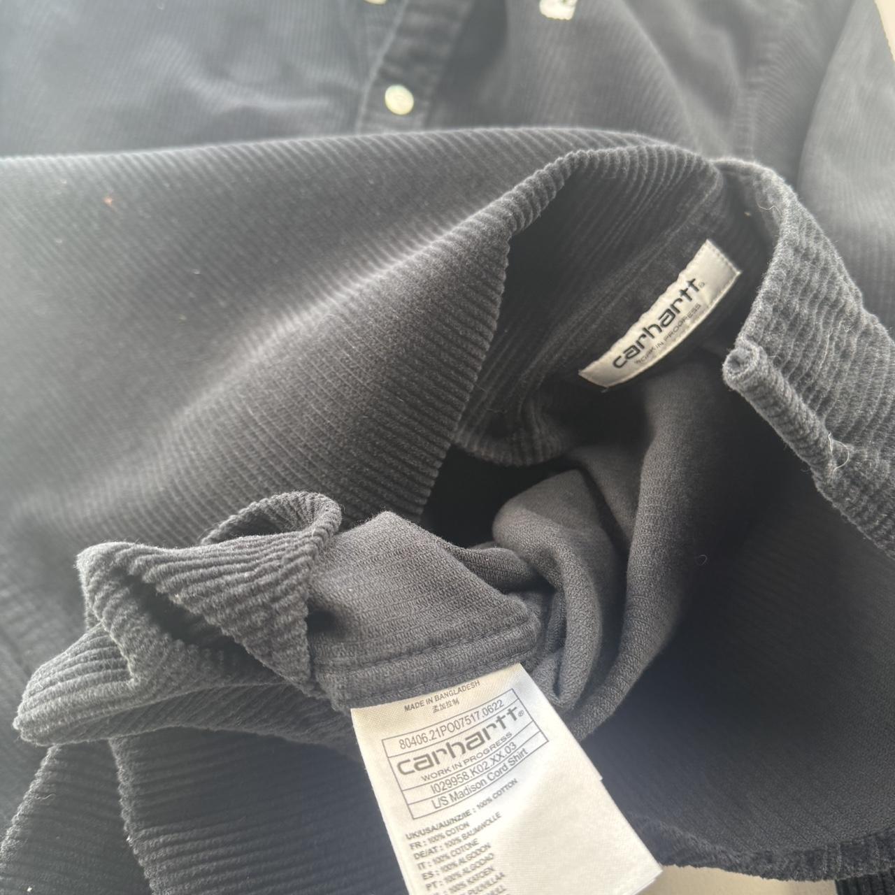 Black Carhartt WIP Long Sleeve Madison Corduroy Button Down Shirt L